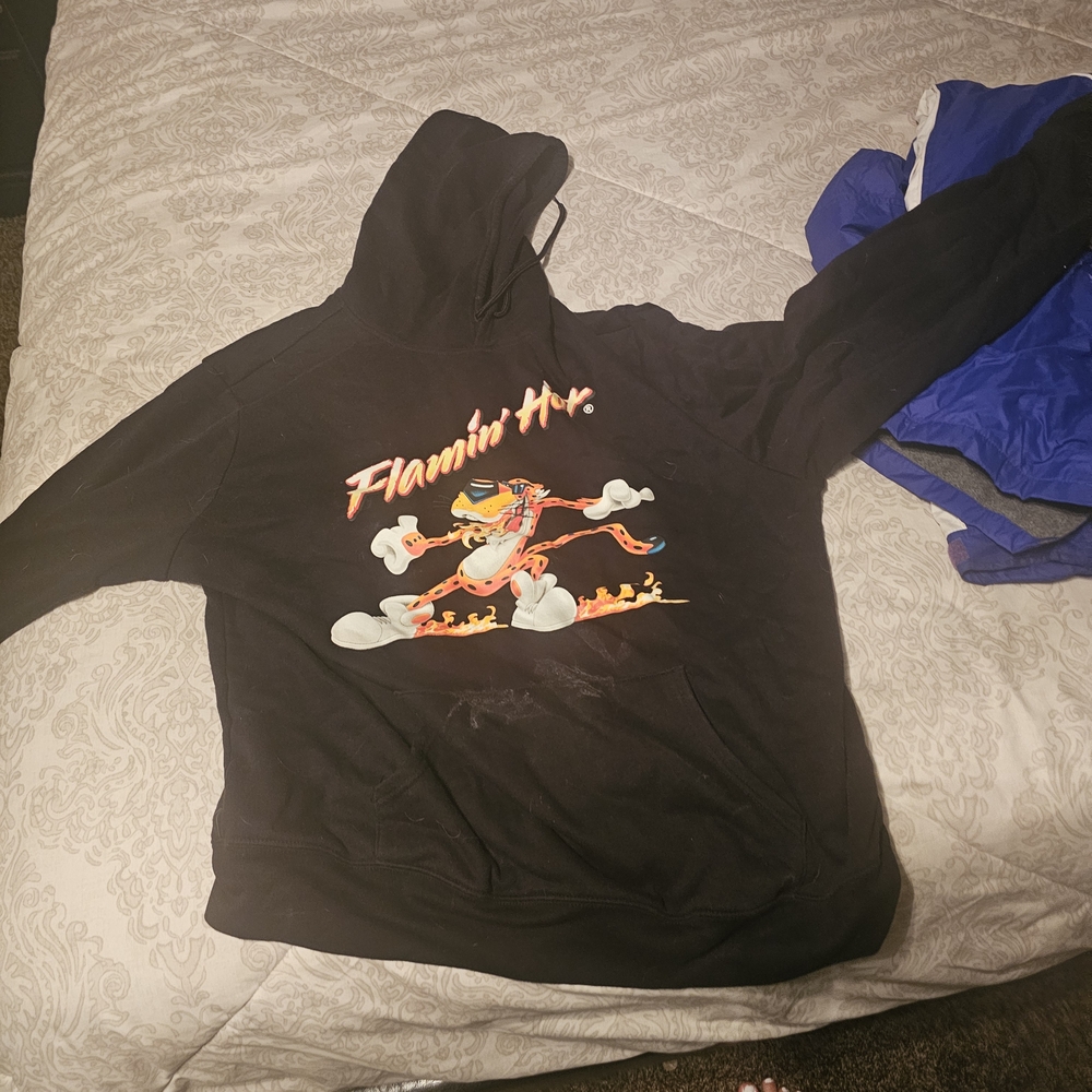 Walls Black Hoodie with Flamin' Hot Graphic